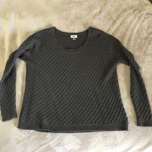 Old Navy open knit boxy sweater L gray